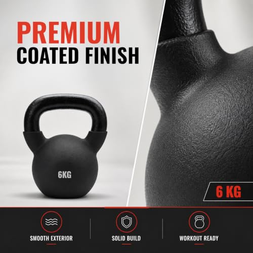 Image of Slovic Kettlebell [6 KG] | Neoprene Kettle bell Exercise Equipment for Home Gym | Weights for Home Gym with Soft & Anti-Slip handles | Workout Equipment | Ideal for Strength & Cross Training