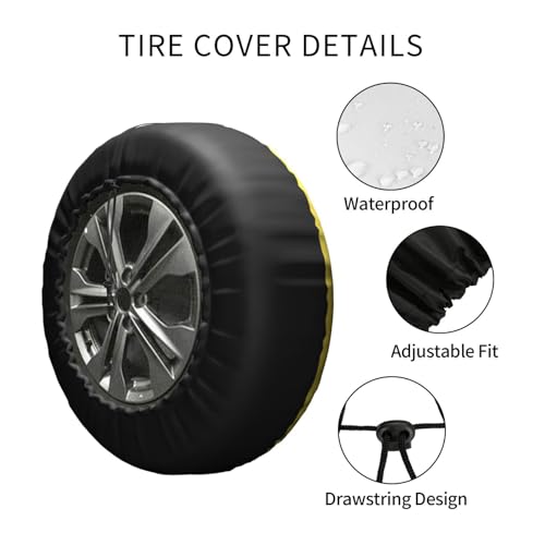 Image of Delerain Spare Tire Cover Honey Bee Wheel Covers Waterproof Dust-Proof UV Sun Universal Fit for Jeep Trailer RV SUV Truck and Many Vehicle (17 Inch for Diameter 31 inch-33 inch)
