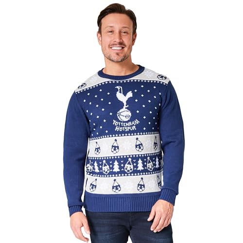 Tottenham Hotspur F.C. Christmas Sweater Men Teenagers Crew Neck Long Sleeve Festive Knit Sweater M-3XL Mens Gifts