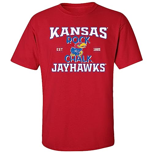 CornBorn KU Shirt Men - Kansas Jayhawks Shirt - Kansas Jayhawks Apparel Mens - Rock Chalk - Red - Small