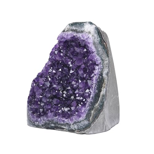Image of Extreme Amethyst Cluster (2 lbs to 2.5 lbs, Deep Purple Amethyst) Feel The Power of This Uruguayan geode in Your own Personal Space. Includes 3 inch Selenite Wand in a Velvet Bag.