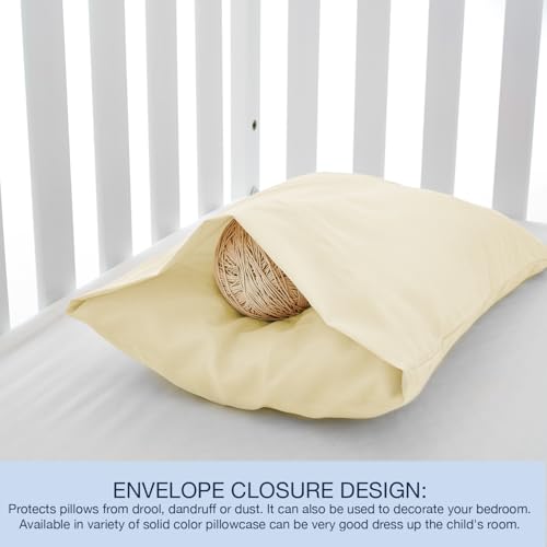 Image of EXQ Home Toddler Pillowcases 13x18 Travel Pillow Case Set of 2, Small Pillow Case Fits Baby Pillow Sized 12x16, 13x18, Kids Pillowcases 2 Pack Machine Washable with Envelope Closure（Camel）