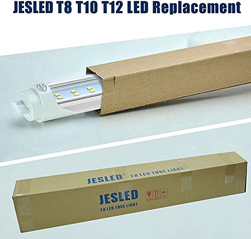 Jesled 4Ft T8 Led Type B Tube Light Bulbs, 24W 5000K Daylight White, 3000Lm, 4 Foot T12 Led Replacement For Flourescent Tubes, Ballast Bypass, Dual-End Power, Clear, Warehouse Shop Lights (12-Pack) #TOP5