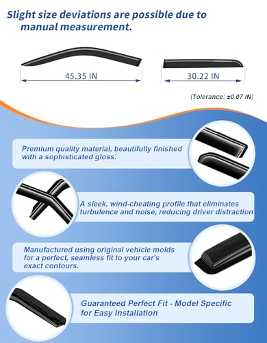 Image of Tape-on Rain Guards Fit for Ford Maverick 2022-2026 Extra-Thick Window Rain Guard Window Deflectors Window Vent Visors Vent Shades Exterior Car Accessories-4PCS
