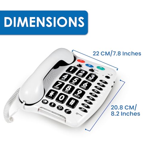 Teléfono fijo Geemarc CL100 con botones grandes y cable miniatura 2
