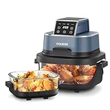 FOHERE Friggitrice ad aria calda portatile 4 in 1 per Bake, Recrisp, Max Crisp, Air Fryer, 4 l, 6...