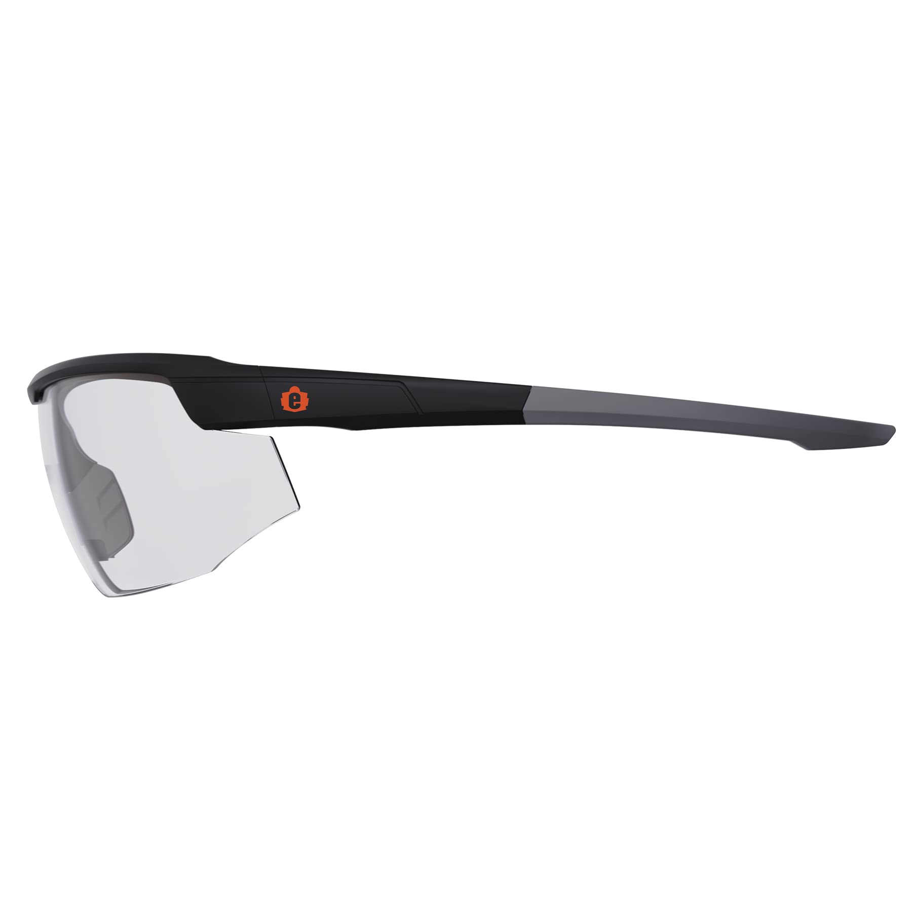 Ergodyne Skullerz SKOLL - Gafas de seguridad con marco negro mate, lente transparente antivaho, lente transparente antivaho, marco negro