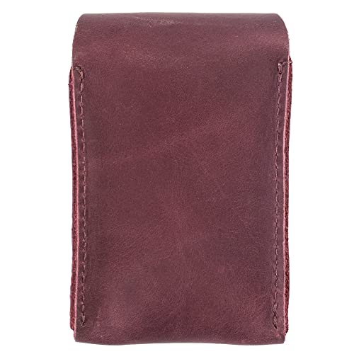 Image of Hide & Drink, Classic Case for Playing Cards (Not Included) Secure Storage, Playing Deck Holder, Travel Accessory, Full Grain Leather, Handmade, Sangria