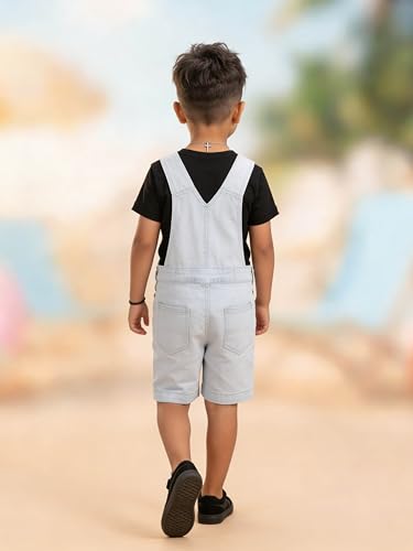 Image of KiddoPanti Boys Denim Dungaree Shorts