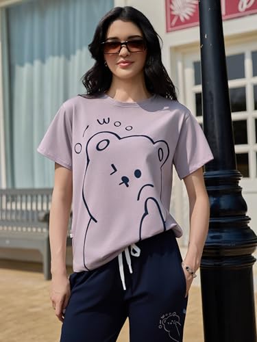 Image of ZEYO Night Suit for Women's Printed Night Dress of Top and Pyjama