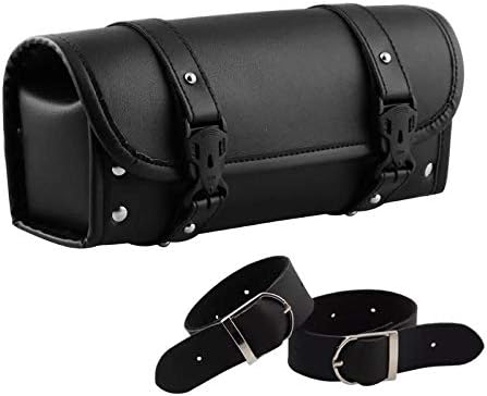 Amazon Tyjun ツールバッグ バイク汎用 工具入れ 小物入れ ツールポーチ 防水 取付簡単 ツアラー用 イージーオープン レザー 丸型 ブラック シートバッグ 車 バイク
