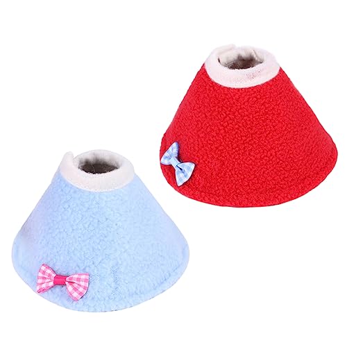 Happyyami Pet Birds Parrots -Scratch Elizabethan Ring 2 Pieces Soft Recovery Collar Bow Bird Collar for Surgery Random