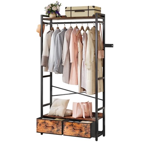 Yorbay Kleiderständer Offen aus Metall Holz: Offener...