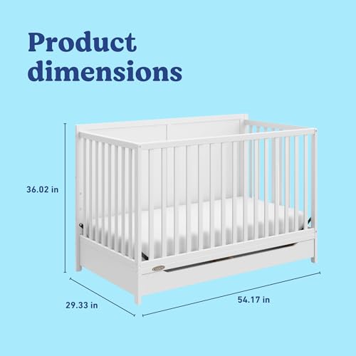 Graco Melrose 5-in-1 Convertible Crib with Drawer, White - image 4