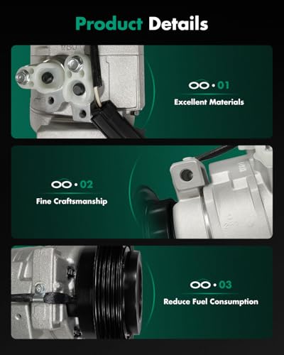 Image of SCITOO AC Compressor fit 2001-2010 for Chrysler for PT Cruiser 2.4L | Fast Cooling, Ultra Low Noise (≤72 dB)AC Compressor with Clutch, Easy Installation, 68338 78387 78399