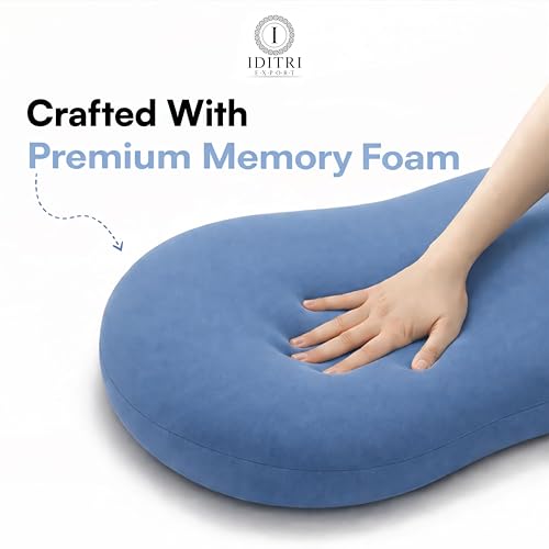 Image of Breathable Cuddle Pillow for Sleeping, Soft Bean Shaped Design for Side Sleepers, Stress-Free Neck Support Cushion, Relaxing Bedding with Washable Cover,23 X 14.9 X 3.8 Inch,Green