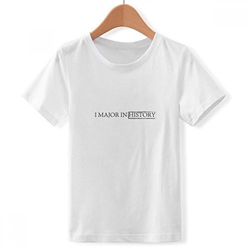 T-shirt blanc garçon avec motif citation historique pour l'école