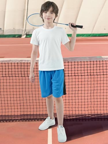 Resinta 5 Pack Boys Shorts Boys Basketball Athletic Shorts Kids Active Gym Soccer Sports Shorts Mesh Quick Dry Elastic Waist3