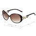 LianSan Fashion Oversized Women Uv400 Protection Polarized Lady Sunglasses Gold Flower Full Frame Sunglasses Gd103 (Brown)