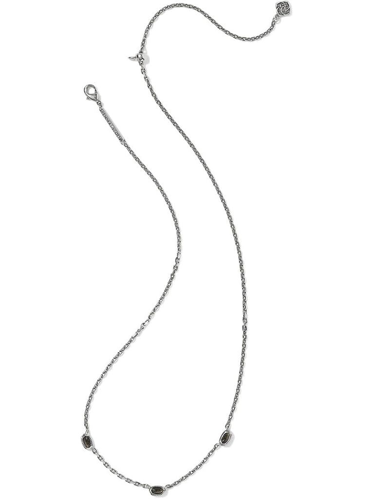 Silver Kendra Scott Mini Elisa Three Stone Strand Necklace