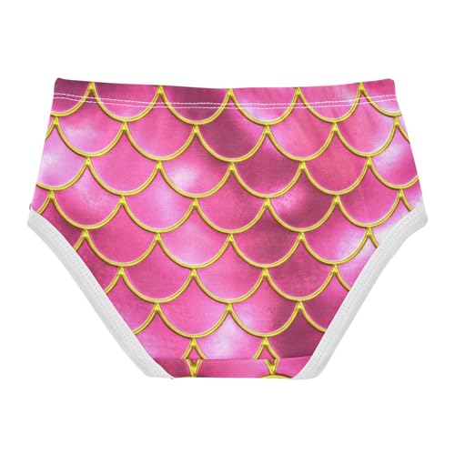 Toddler Underwear Floral 2t Cotton Little Girl Panties Fancy Kids Briefs Undies Mermaid Fish Scales Pink2
