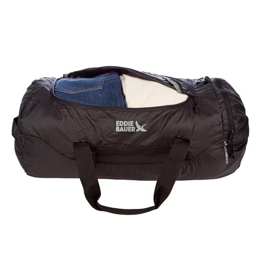 Eddie Bauer Stowaway Packable Duffel Bag| Travel | Foldable | Lightweight | Durable | Ripstop Polyester | 23" Length | 45L Capacity - Dark Smoke image 7