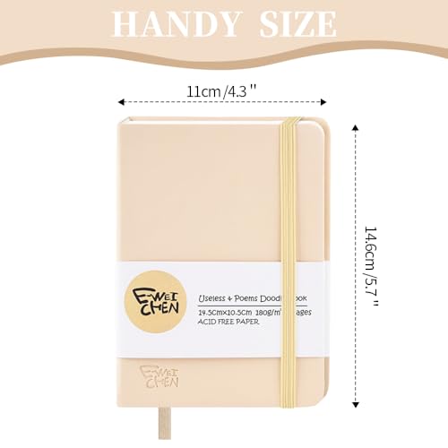 Image of 5.7x4.1in Hardcover Blank Sketchbook for Drawing 180gsm 96Pages,Beige