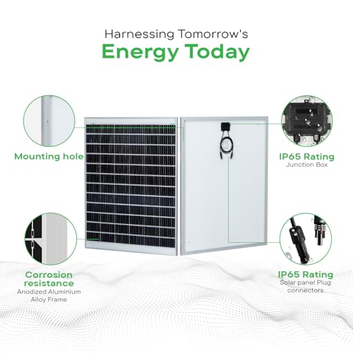 Image of WAAREE II 225 Watt II 225 * 2 = 450 W II 24V II Mono Perc Solar Panel II 25 Years Performance Warranty || Best Solar Panel for Rooftop || Heavy Duty & High Efficiency || Pack of 2