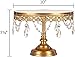 Amalfi Decor Cake Stand, Mirror Top Round Metal Pedestal Holder with Crystals, Gold, 10 Inches