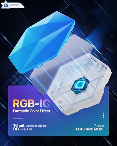 10 Pack Hexagon LED Gaming Wandleuchte, 9.2cm Hexagon Led Panel, RGB Smart LED Sechseck, Gaming Wand Licht Musik Sync, Wandbeleuchtung für Gamer Room