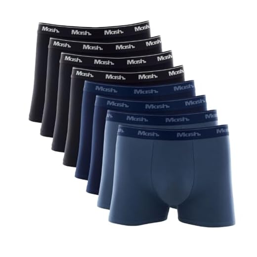 MASH Kit 8 Cuecas Boxer Algodão Cotton Respirável Masculina Adulto, 2 Azul Jeans Escuro - 2 Azul Marinho - 4 Preto, G
