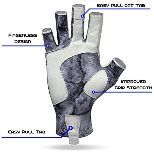 Southern Fin Apparel Kayak Fishing Gloves For Men Women Kids Upf50+ Uv Sun Protection Fingerless Flyfishing, Rowing, Kayaking, Paddling, (Black, Large/X-Large) #TOP1