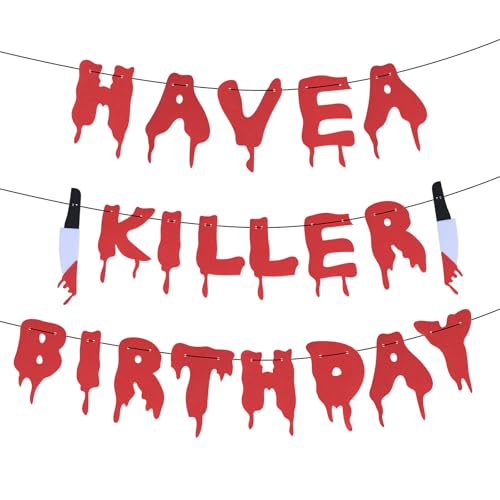 Halloween Horror Birthday Party Banner Scary Halloween Decorations Murder Mystery Party Scream Decorations Horror Themed Birthday Decorations Horror Movie Decor Crime Scene Decorations