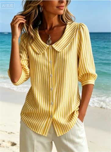 Blouse d'été à manches bouffantes masquant les bras pour un look léger - 2