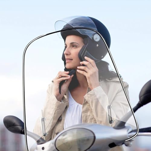 COJJ Motorrad Universal Windschutzscheibe, Motorrad Spoiler, Windschild Windschutzscheibe Für Motorräder Elektrische Fahrzeuge, Bruchsicheres, Winddichtes, Kältefestes PC-Schild 425mm X 460mm