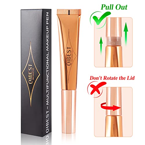 Meicoly Contour Beauty Wand,Liquid Highlighter Stick Bronzer Cream With Applicator,Long Lasting Silky Smooth Blendable Contour Highlighter Wand,Cruelty Free,Contour +Highlighter, 2Pcs #TOP1