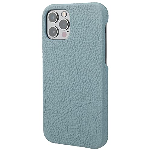 【GRAMAS】iPhone 12 Pro Max/iPhone 12 Pro/iPhone 12 / iPhone 12 mini ケース 本革 手帳 耐衝撃 ワイヤレス充電 QI充電 カメラ保護 (iPhone 12/12 Pro, Baby Blue)