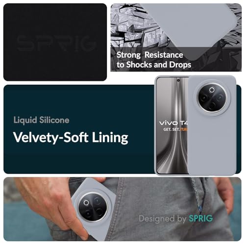 Image of SPRIG Compatible with iQOO Z10 Premium SilkTone Back Cover Drop Tested Shock Proof Mobile Case for Men, Women, Boys and Girls with Camera Protection (Blue Grey)