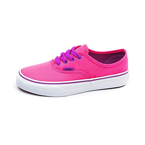 Vans K Authentic, Baskets Mode Mixte Enfant - Rose (Neon Pink/Pur), 31 EU (135 US)