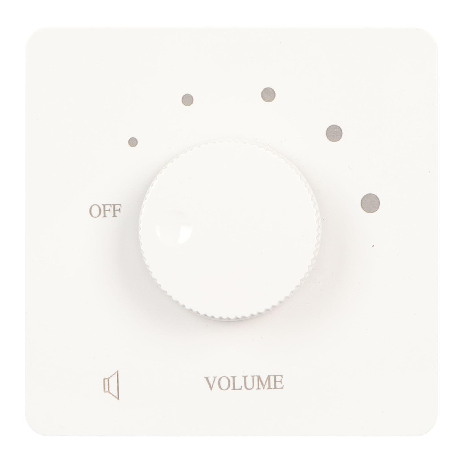 Haofy Control de Volumen de 50 W, Elegante Controlador de Volumen de 50 W, Ajuste de 5 Velocidades, PC Retardante de Llama para Altavoces Domésticos (Blanco)