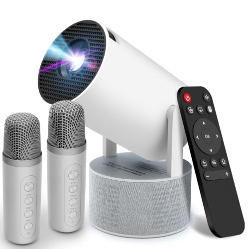 Consejos para Comprar Proyector Steren los 5 más buscados. 48 Mini Proyector 4K 1080P, Proyector Portátil con Karaoke, WiFi 6, Bluetooth 5.0, 200 ANSI, Android 11, USB y HDMI, Proyectores con Dos Micrófonos Compatible con...