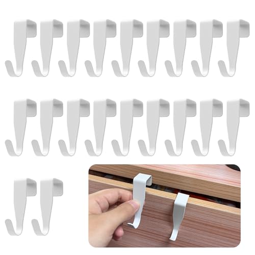 MIPIACE 20 Pièces Patere Porte,Porte Manteau pour Porte,Crochets Pour Armoires Et Placards,Aucun Perçage Nécessaire pour Porte Standart, Tiroir, Placard...