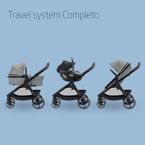 Maxi Cosi Zelia Select Trio, Passeggino Trio Con Seggiolino Auto, 0-4 Anni (0-22 Kg), Passeggino Neonato Compatto E Reversibile, Seggiolino Auto Cabriofix S I-Size E Borsa Passeggino, Grigio - 2