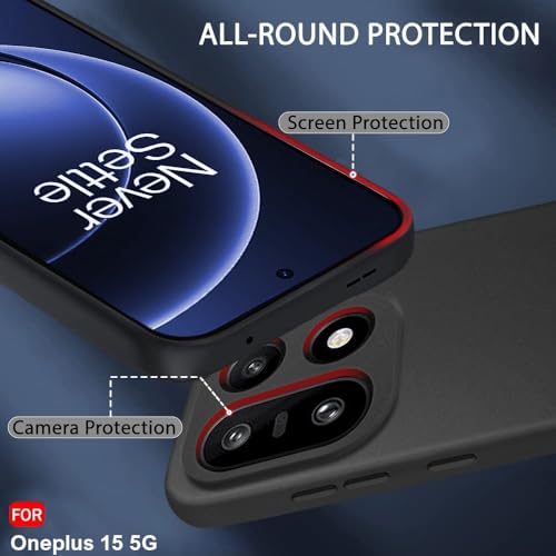 Image of TheGiftKart Sleek Back Cover Case for OnePlus 15 5G | Slim Fit Protective Design | Ultra Matte Finish | Camera Protection Bump | Soft Silicon Back Cover Case for OnePlus 15 5G (Silicone, Black)