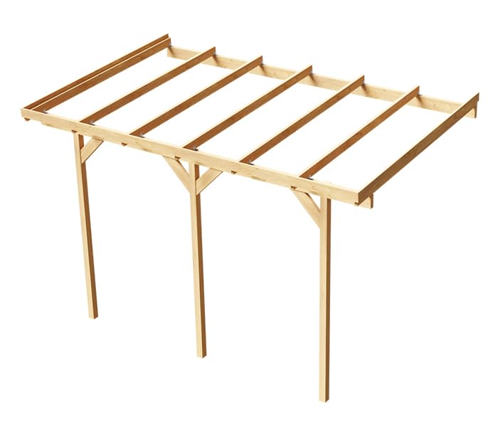Wood & Play Wandgaragenunterstand aus Holz - Hochwertige Verarbeitung - Selbstmontage - Stabil und langlebig - Solide Basis - Vielseitig einsetzbar - 300 x 484 cm