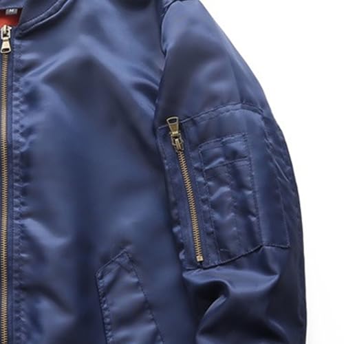 Men's Lightweight Flight Jacket Warm Bomber Jackets Zipper Pockets Casual Fall Varsity Blazer Pilot Outerwear3