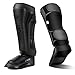 Valchiria MMA Martial Arts Shin Guards – Padded, Adjustable Muay Thai Leg Guards with Instep Protection for Kickboxing/MMA Training and Sparring – Durable, Professional MMA Equipment(Medium, Black)