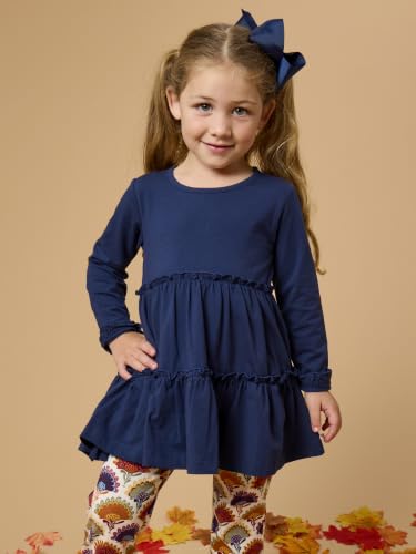 Image of RuffleButts Baby /Toddler Girls Long Sleeve High Low Flowy Ruffle Tunic Top