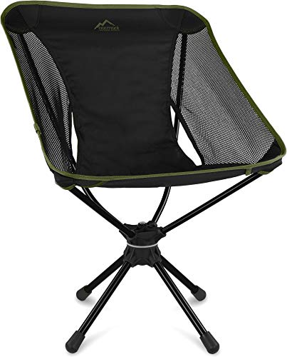 normani Camping Swivel Chair 360 Degree Swivel Folding Chair with Swivel and Mesh Lining Fishing Chair Load Capacity 120 kg / Weight: 1116 g - Image 5