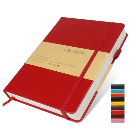 foroxin Lined Journal Notebook, (Red Color), 320 Pages, Medium 5.7 inches x 8.3 inches - 100 gsm Thick Paper, Hardcover